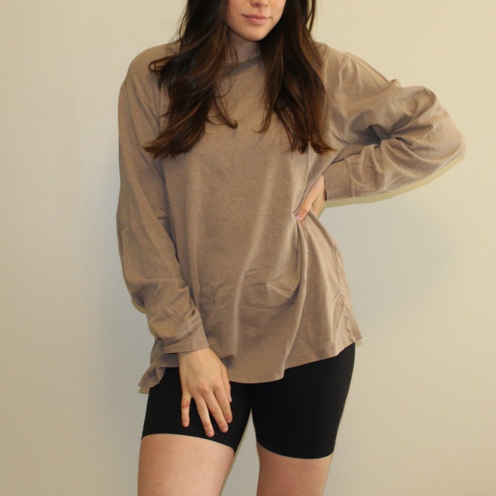 Oversized Taupe Long Sleeve